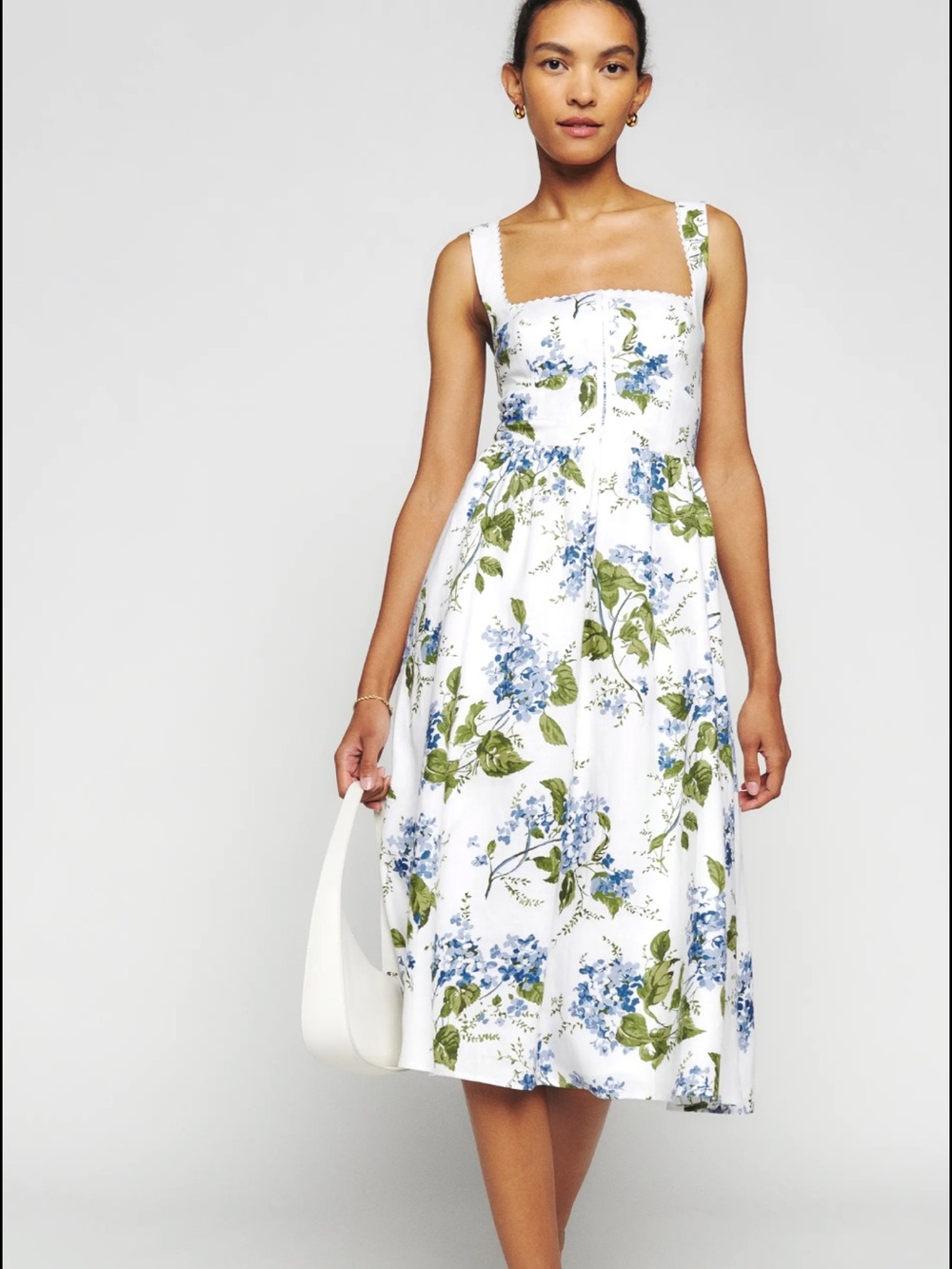 NWT REFORMATION Tagliatelle Linen Dress, Riviera, size 6